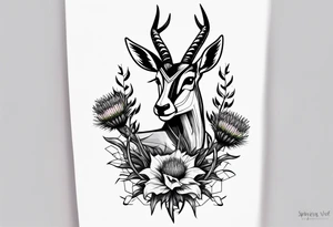 Springbok and scottish thistle tattoo idea