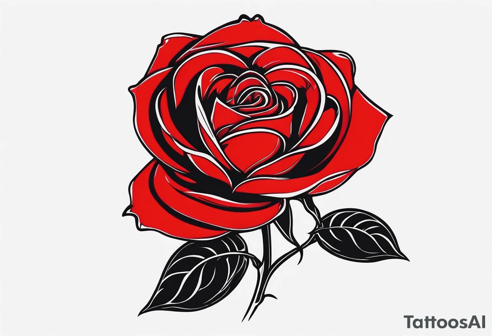 single red rose, black background tattoo idea
