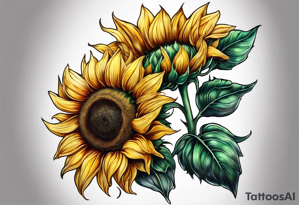 Sunflower for a male tattoo tattoo idea