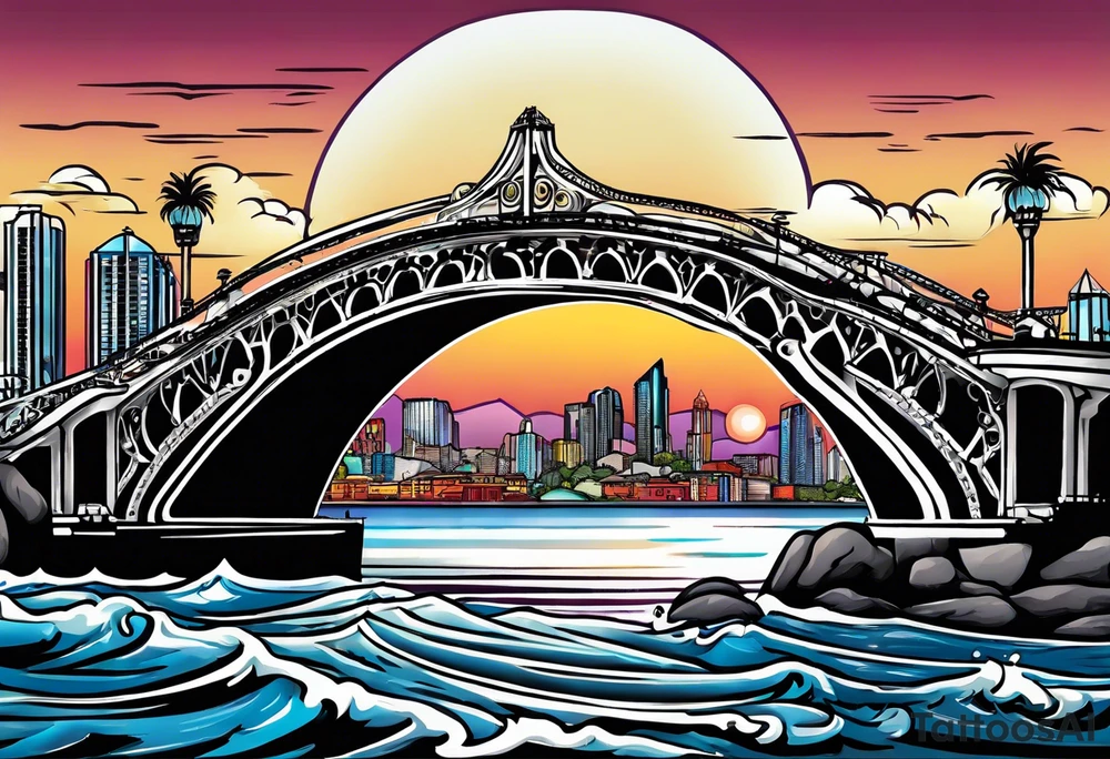 San Diego downtown cornado bridge tattoo idea