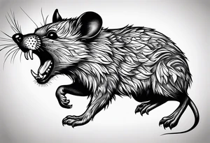 a snarling mouse tattoo idea