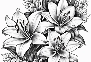 bird lillies tattoo idea