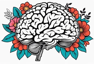 human brain
old school vintage simple traditional design surrounded by vintage flowers


bold color simple tattoo idea