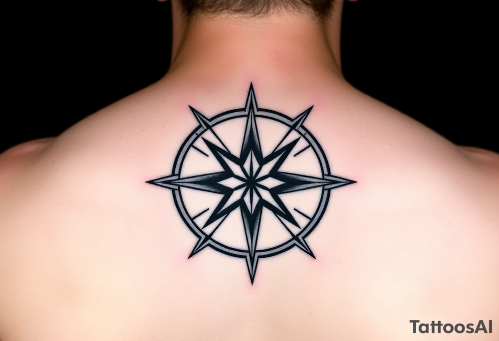 Double layered Compass rose tattoo idea