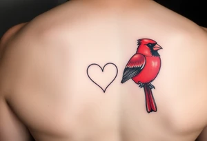 red cardinal with a heart tattoo idea