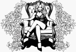 Britney Spears sitting on a chair tattoo idea