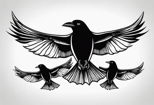 3 crows flying tattoo idea