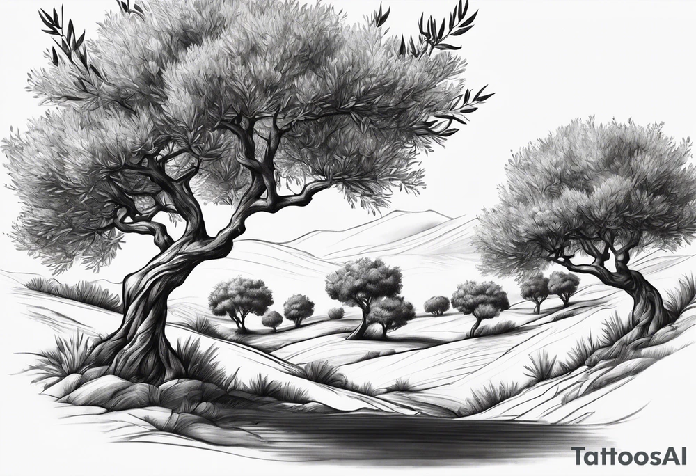 Olive trees individual leaves floating in the wind tattoo idea Olive trees individual leaves floating in the wind tattoo idea