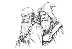 Gandalf and frodo journeying together tattoo idea