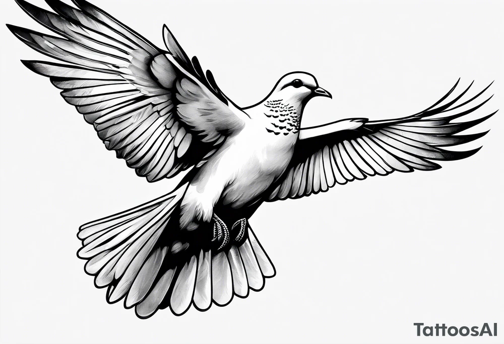 a dove flying to a sitting dove tattoo idea