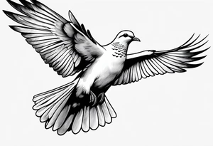 a dove flying to a sitting dove tattoo idea
