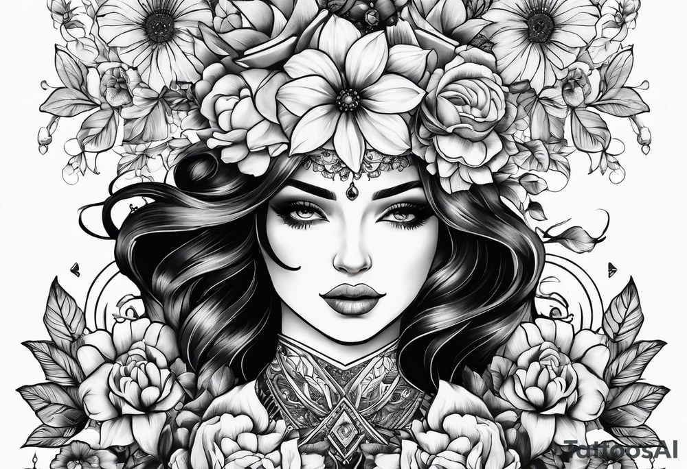 Mulher do signo de Touro, flores e livros atrás para tatuar no antebraço tattoo idea