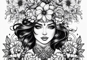 Mulher do signo de Touro, flores e livros atrás para tatuar no antebraço tattoo idea