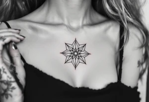 A rose gold eight-pointed star tattoo adds elegance, love, and self-worth. tattoo idea