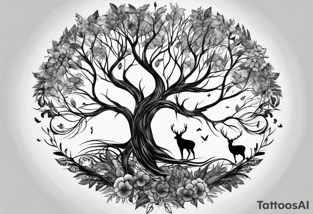 tattoo feather circle of life tree tattoo idea