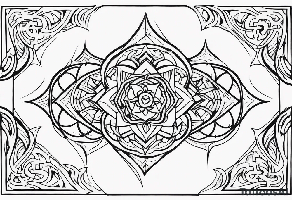 Deathcore style pattern on chest tattoo idea