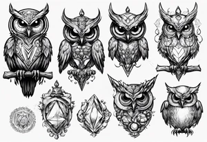 The Demon Owl Stolas, a Prince of Hell who is obsessed with gems, knowledge of astrology and poisonous gems. tattoo idea