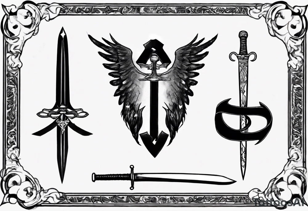 memorial tattoo using "13" and a sword tattoo idea