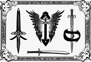 memorial tattoo using "13" and a sword tattoo idea