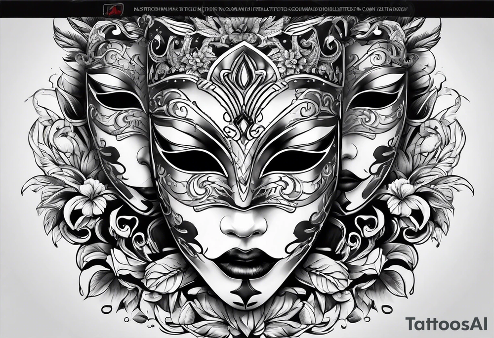 Cool Tattoo Drama two Mask tattoo idea