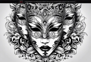 Cool Tattoo Drama two Mask tattoo idea