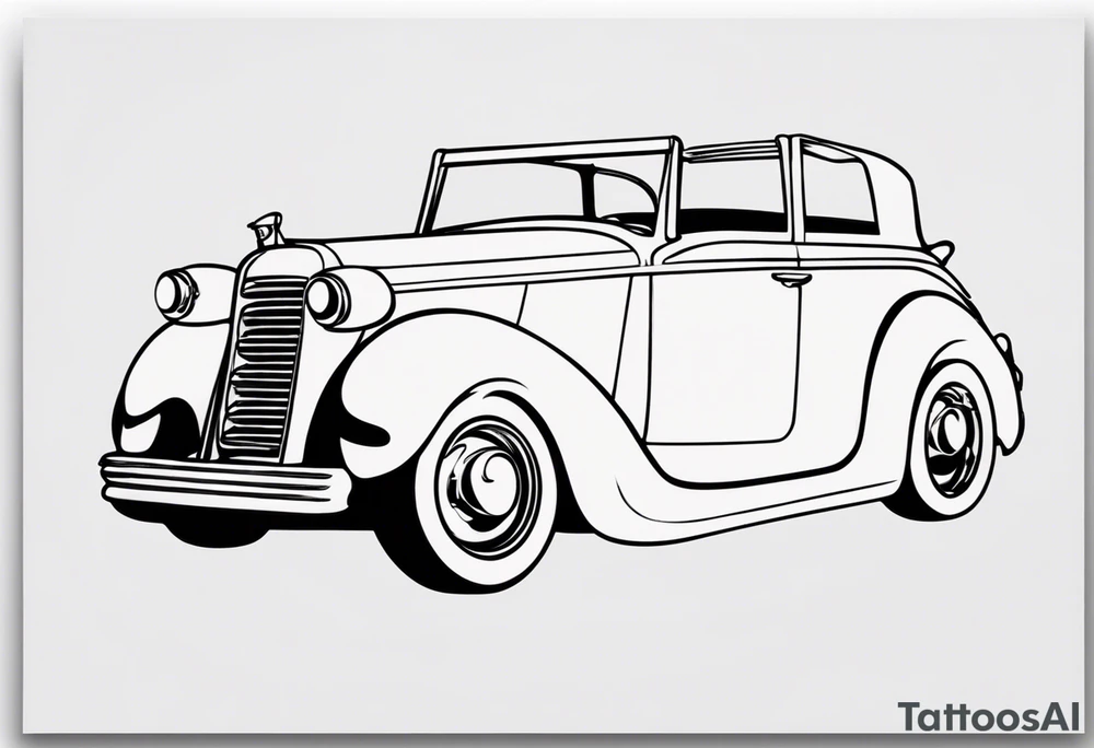Betty boop driving car tattoo idea