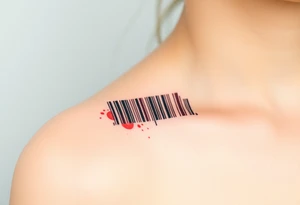 A barcode where the lines glitch and distort at the edges, symbolizing a love that breaks traditional codes. tattoo idea