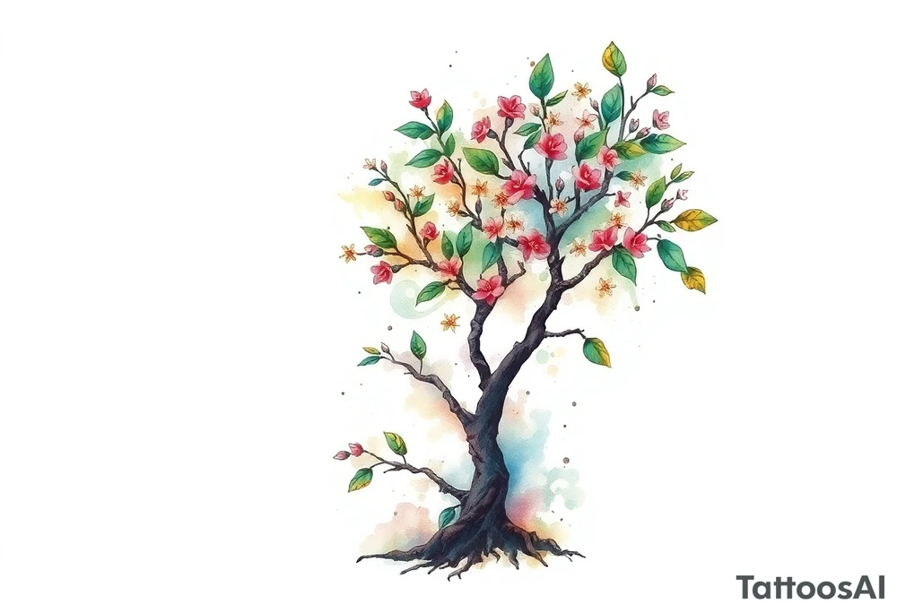 Hawthorn tree tattoo idea