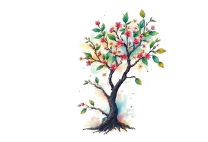 Hawthorn tree tattoo idea