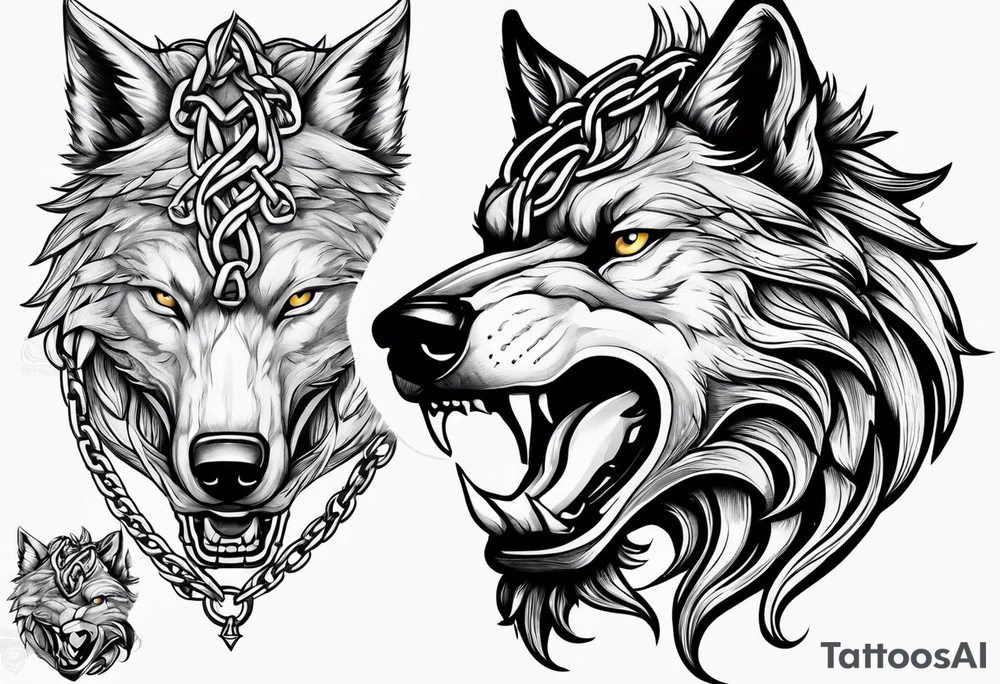 Fenrir with the chains tattoo idea