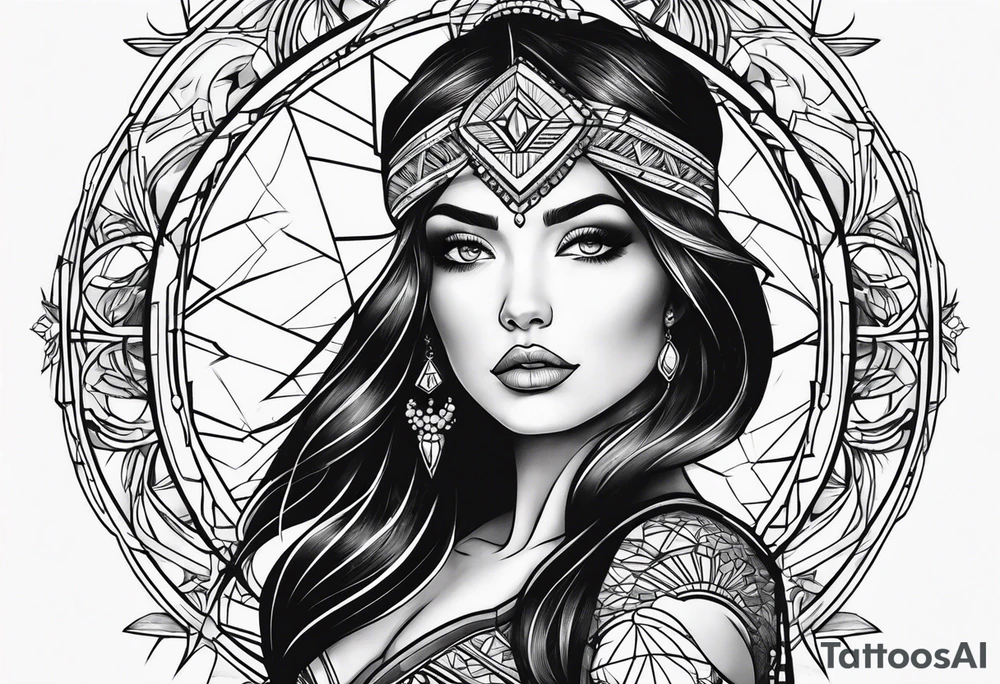 naked woman tattoo idea
