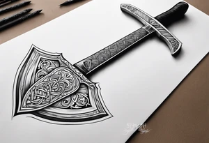 Valhalla sword axe tattoo idea