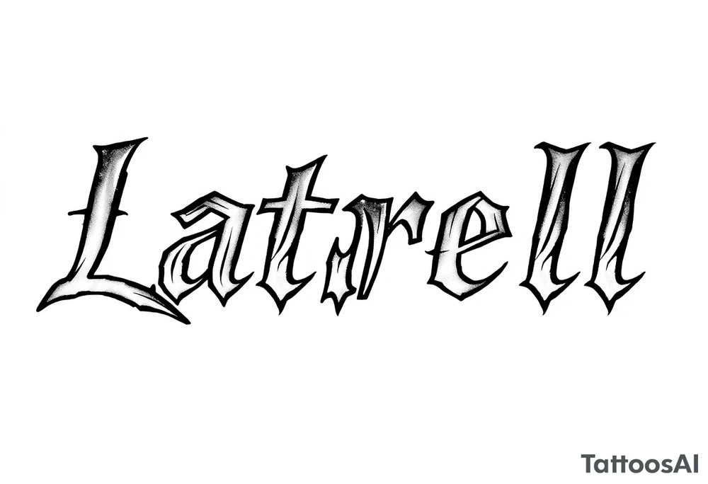 Lettering style fonts that say Latrell tattoo idea