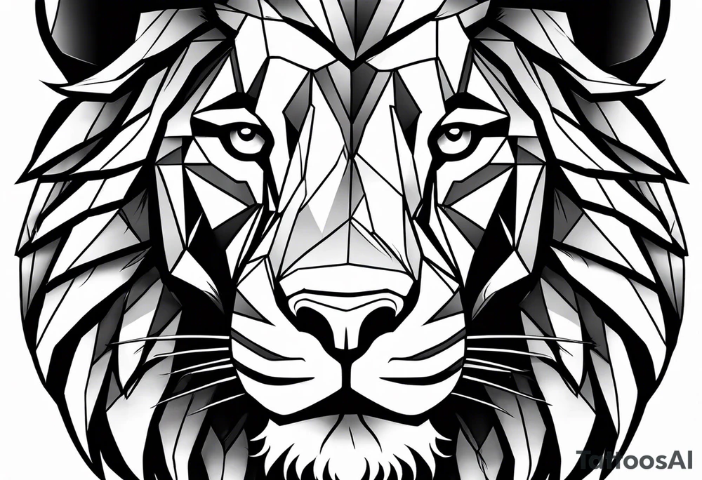 powerful majestic lion, close-up tattoo idea