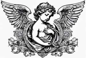 renaissance style cherub full body tattoo idea