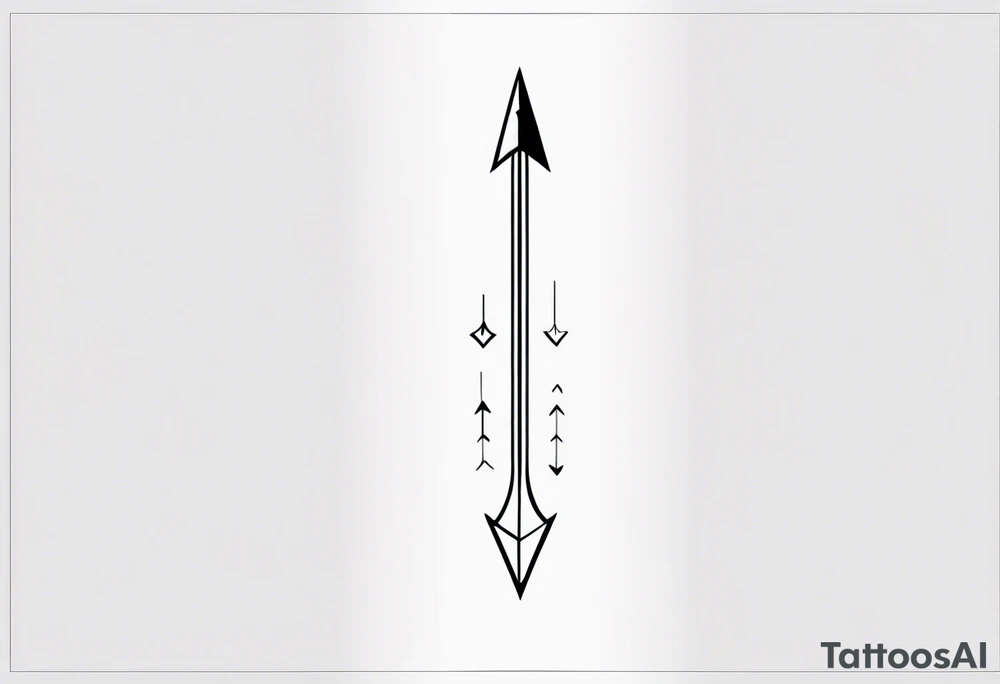 Simple Vertical Arrow tattoo idea