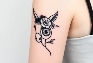 donkey rose and eyeball tattoo idea