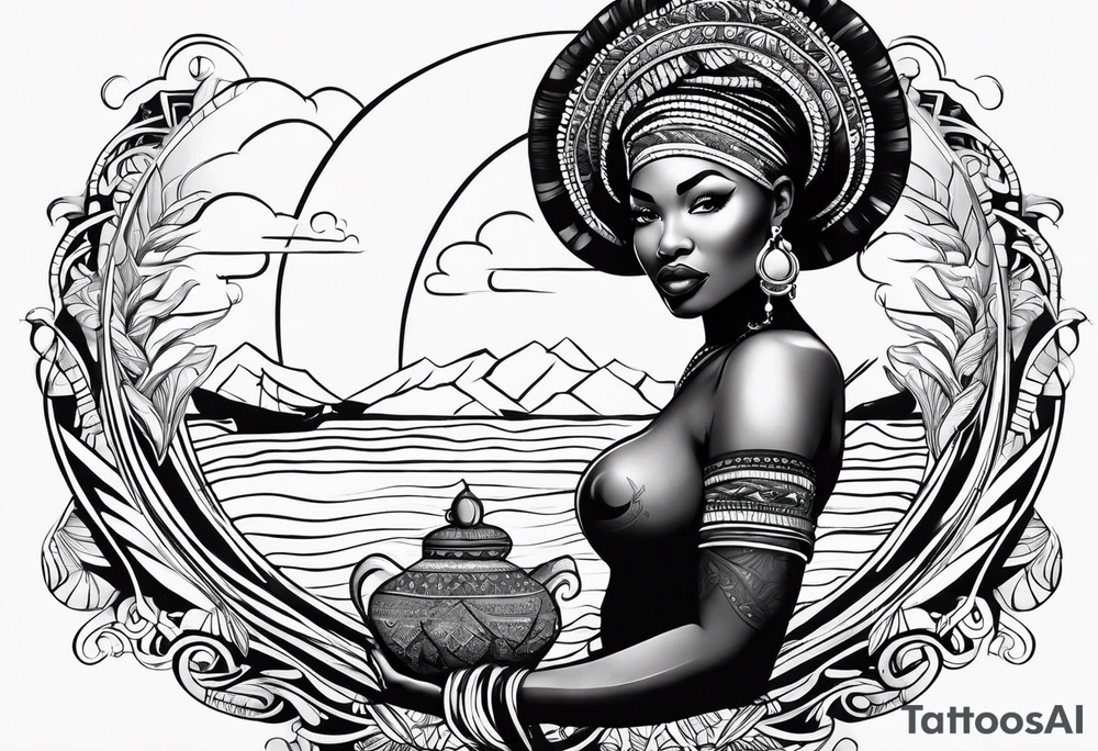 Mami wata african water tattoo idea
