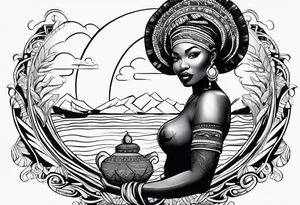 Mami wata african water tattoo idea