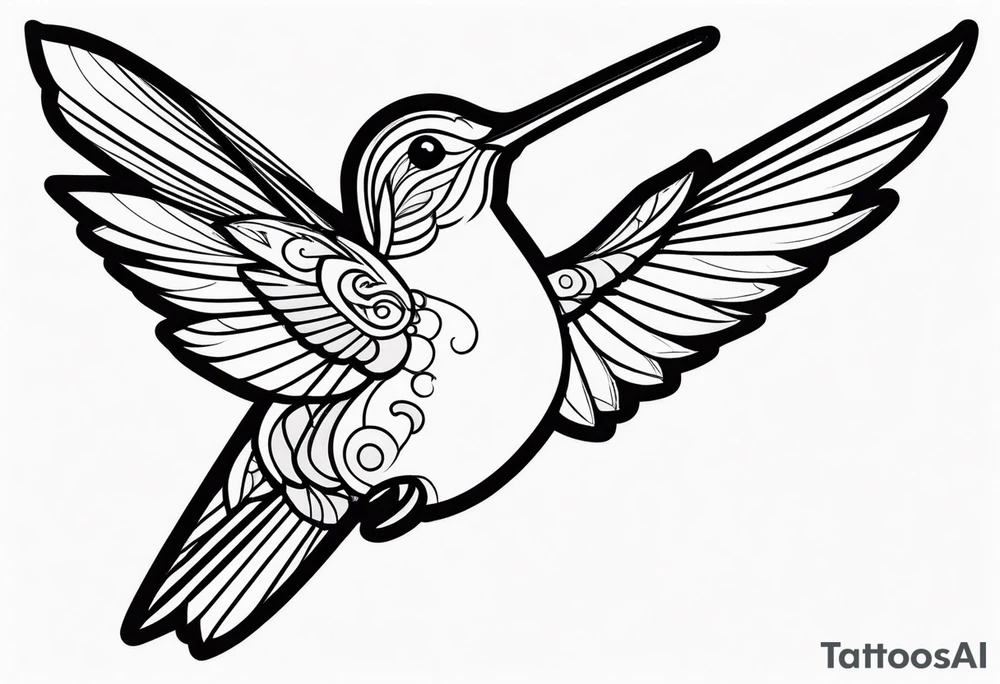hummingbird simple tattoo idea