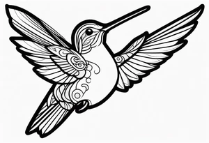 hummingbird simple tattoo idea