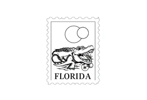 can you do another post stamp florida themed design with a gator the sun and oranges in a traditiona style
please add the vertical rectangle postage stamp tattoo idea