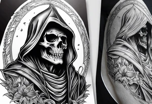 Continue a sleeve for a grim reaper shoulder tattoo tattoo idea