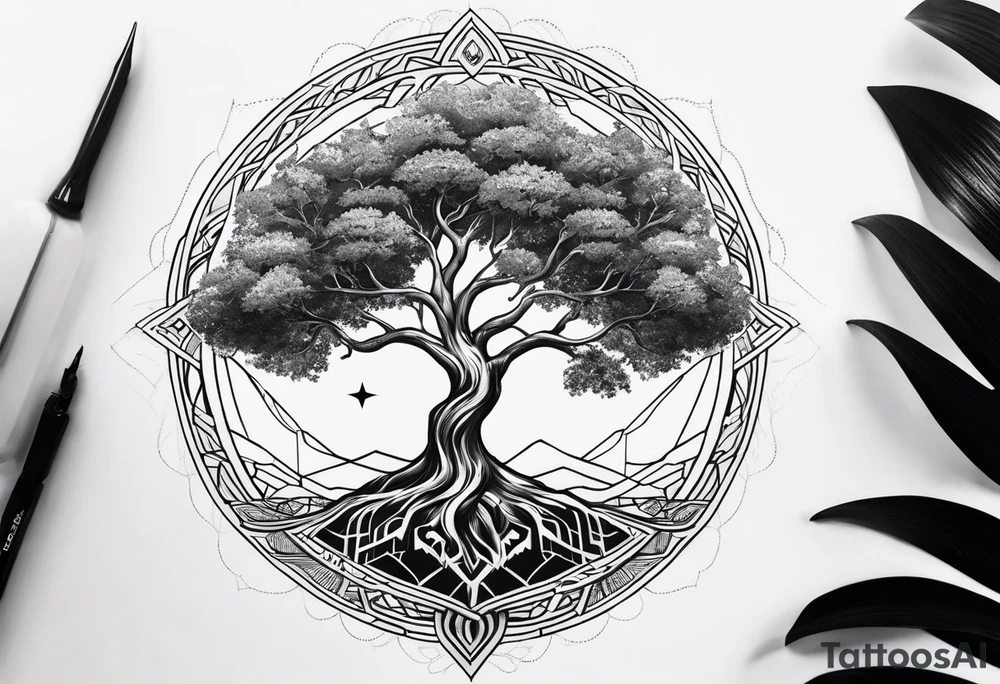 tree of life spiritual tattoo idea