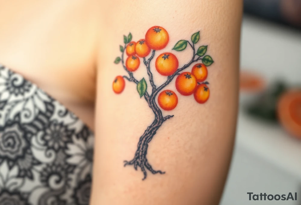 orange tree tattoo idea