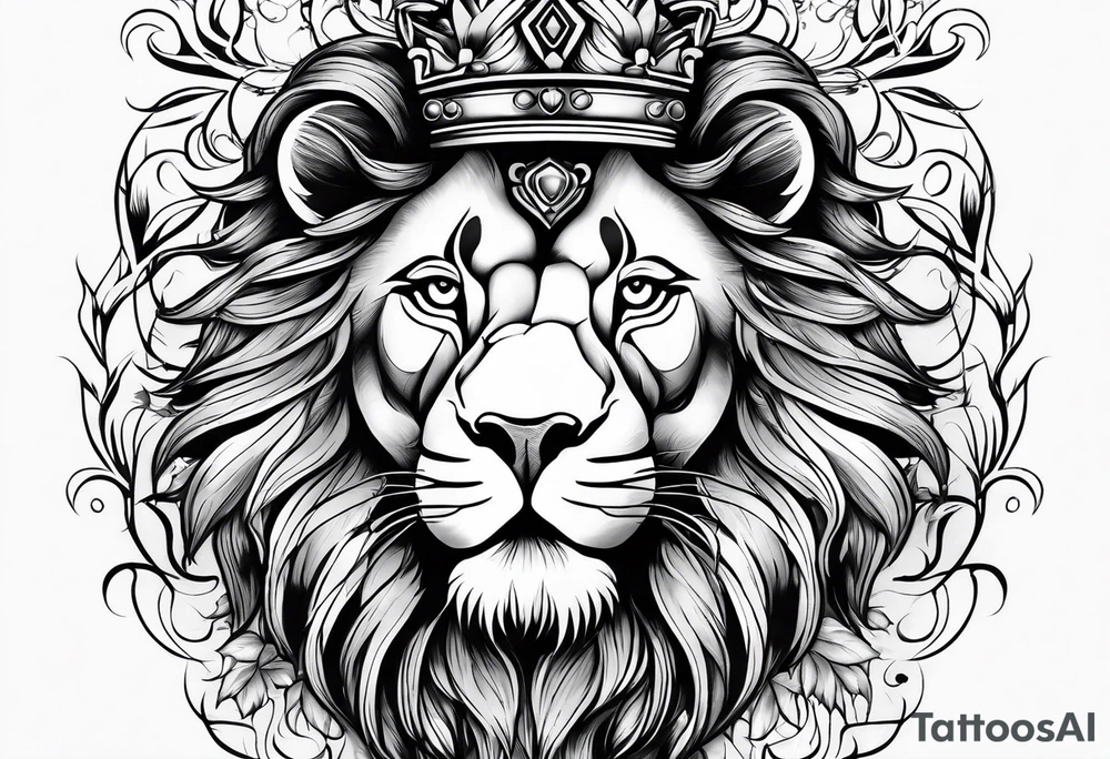 lion on fire tattoo idea