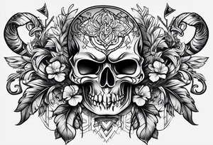 idea of adding buffs to people with this tattoo. using realistic style with arrows and Four Leaf Clover to generating stats of Luck. tattoo idea
