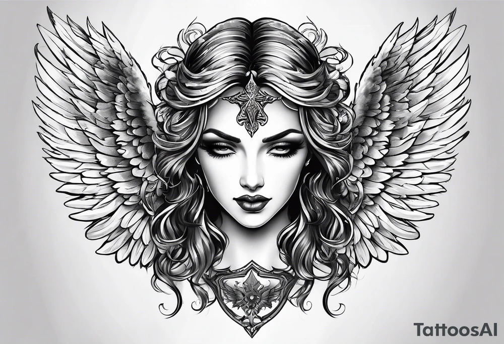 Angel and devil wings tattoo idea