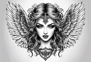 Angel and devil wings tattoo idea