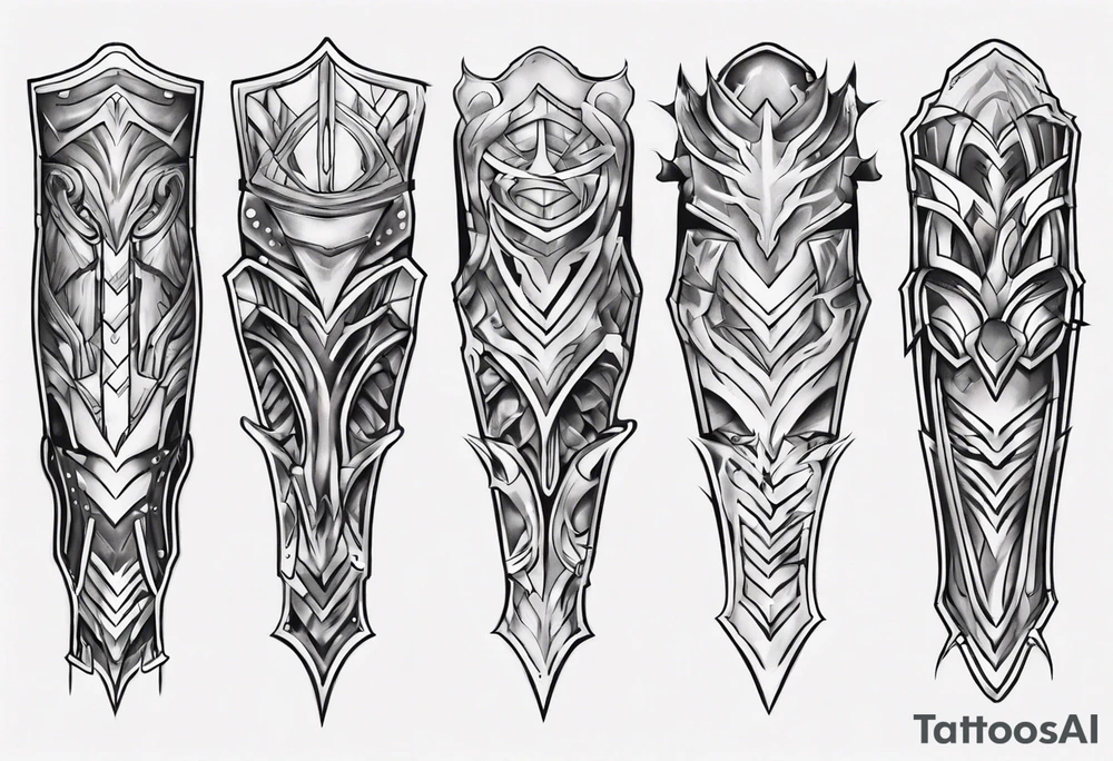Leg armor tattoo idea